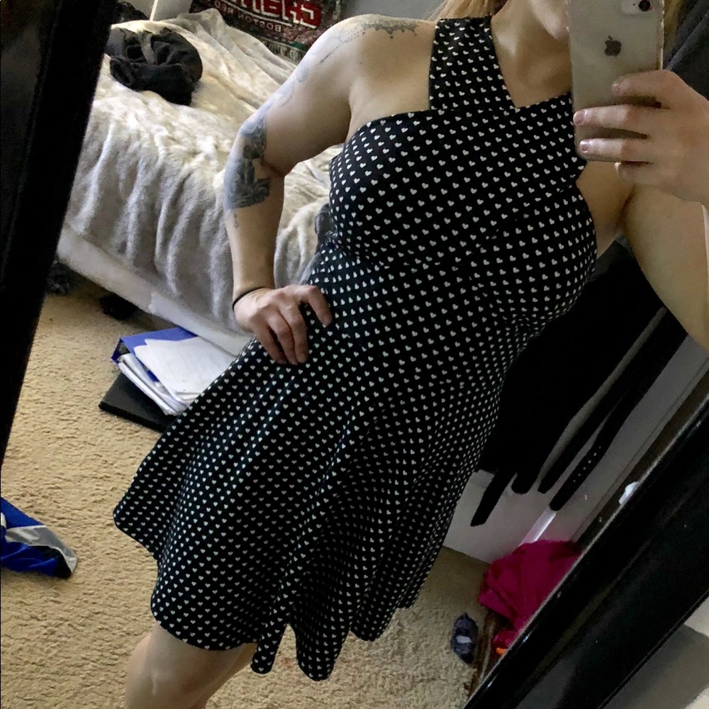 No Sleeve Cross Back Dress Knee Length